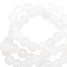 Natural stone beads round 6mm agate White opal